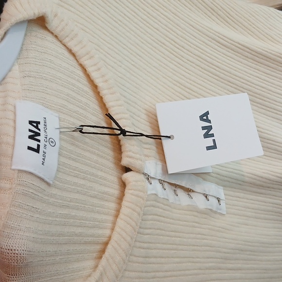 LNA ribbed knit sweater in cream size Small - Picture 8 of 8